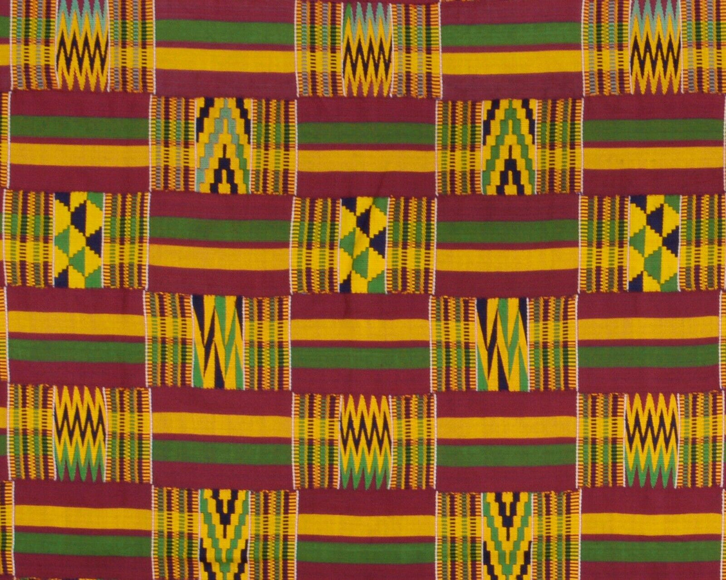 Kente African Ashanti Asante Akan Hand Woven Cloth Ghana Wall Decoration Art - cropped detail