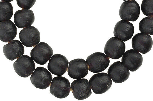 Large Dark Purple Translucent Glass Beads African Trade Beads - alternate view