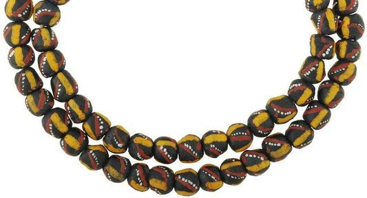 Fancy African Recycled Glass Beads - Ghana, 11-12Mm - alternate view