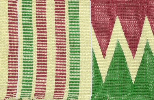 Authentic Handwoven Kente Scarf - Double-Woven Ghanaian Strip - alternate view