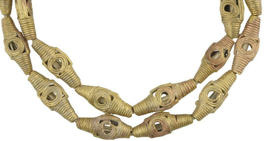Exquisite Ashanti Tabular Brass Beads - Crafted With Ancient Techniques - alternate view