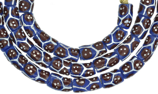 African Trade Beads - Fancy Powder Glass Krobo Beads, 9Mm, 26" Strand - alternate view