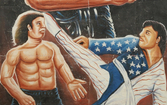Super Fighter Movie Poster - Hand-Painted Ghanaian Art - alternate view