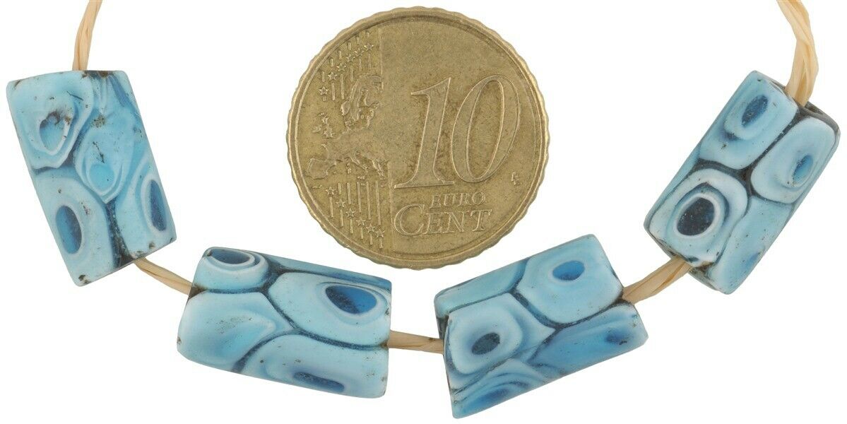 Rare African Trade Beads Old Millefiori Venetian Glass Beads Murano Mosaic Ghana - alternate view