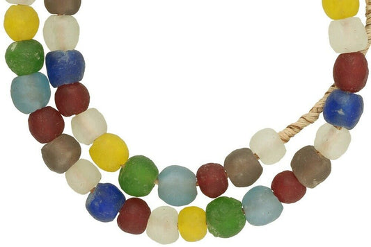Colorful Translucent Bottle Glass Beads - African Trade Beads - alternate view