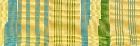 Handwoven Kente Stole - Authentic Ghanaian Double-Woven Scarf - zoomed-in detail