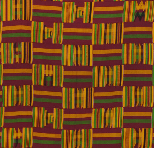 Handwoven Ashanti Kente Woman Cloth 1970s – 189×110 cm Vintage Ghana