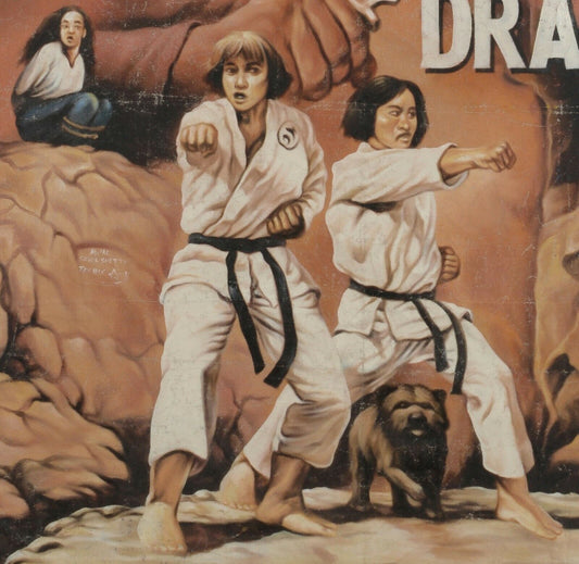 Authentic "Dragons" Martial Arts Ghanaian Movie Poster - Hand Painted Art - alternate view