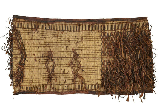 Authentic Nomad Tuareg Straw & Leather Mat – 37″×19½″