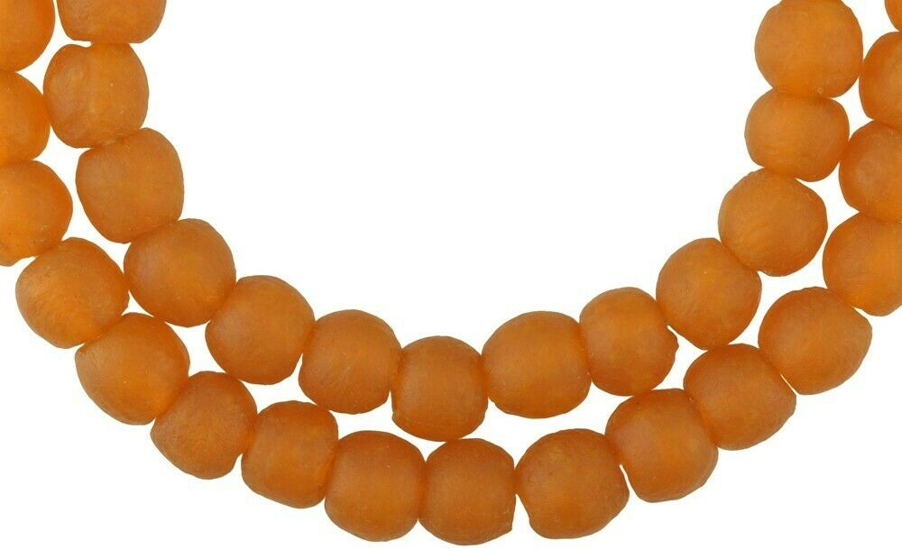 Translucent Powder Glass African Trade Beads - 12-13Mm - close-up