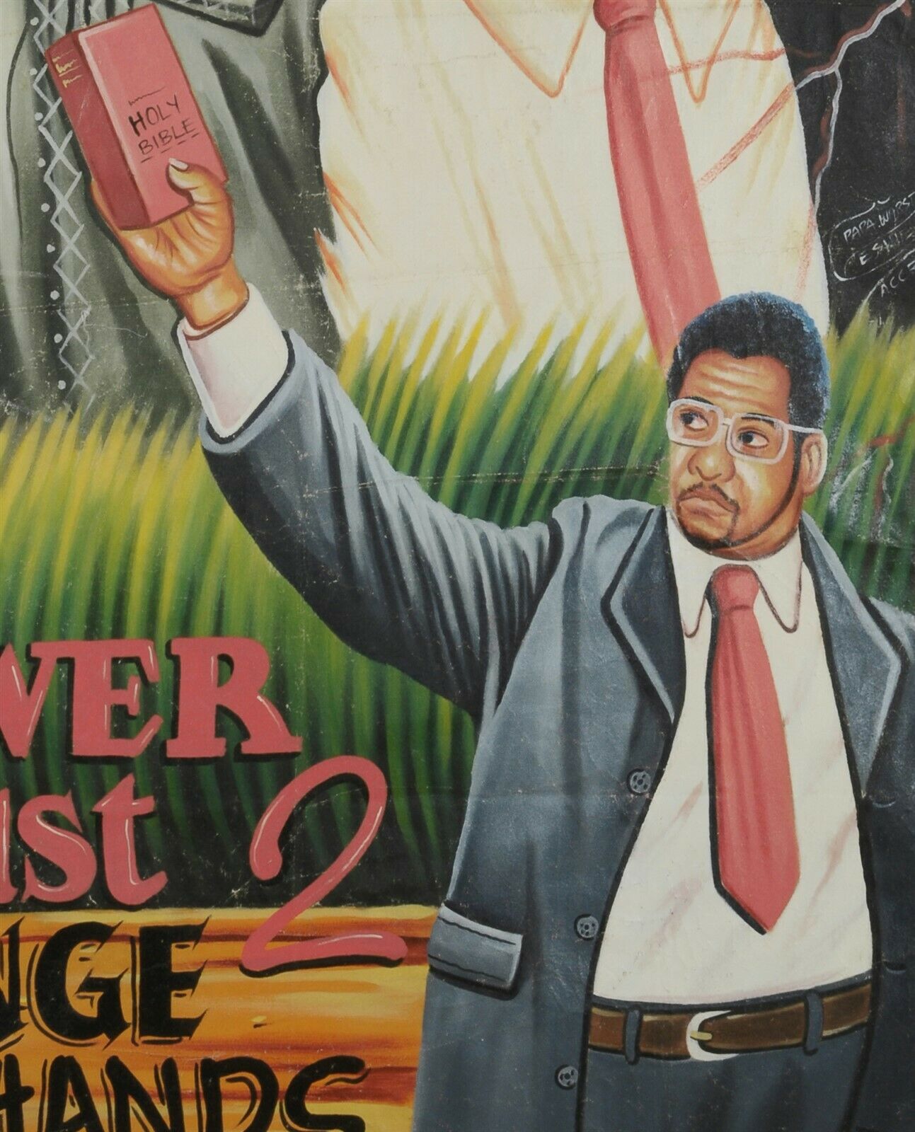 Power Must Change Hands 2 Movie Poster - Ghana Hand-Painted Art - close-up