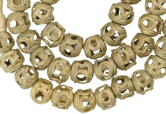 New Round Ashanti Brass Beads - Handcrafted In Ghana - alternate view