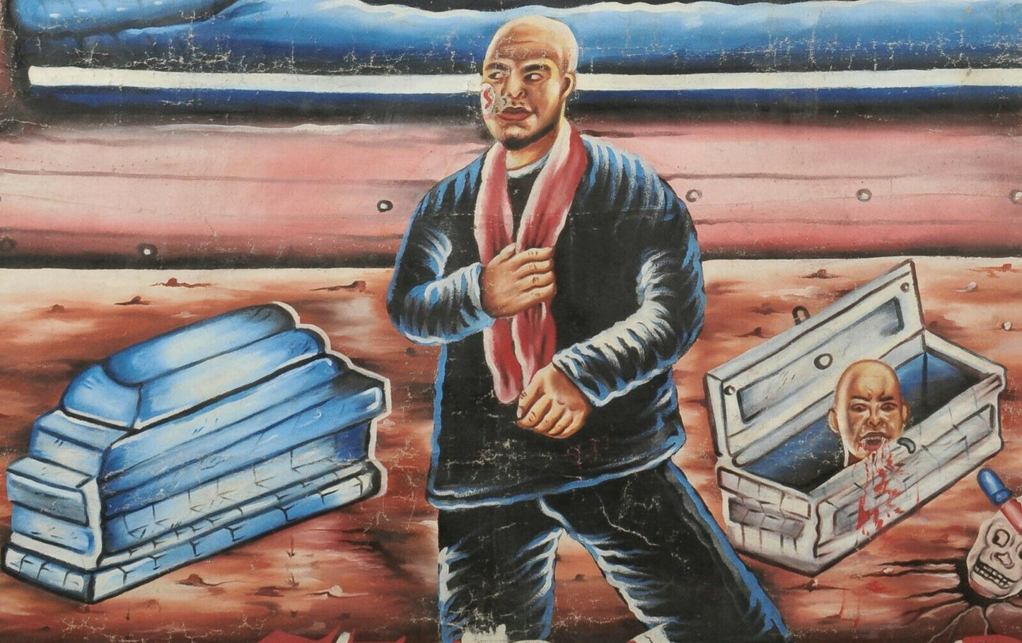 Last Burial 2 Movie Poster - Authentic Hand-Painted Ghanaian Art - close-up