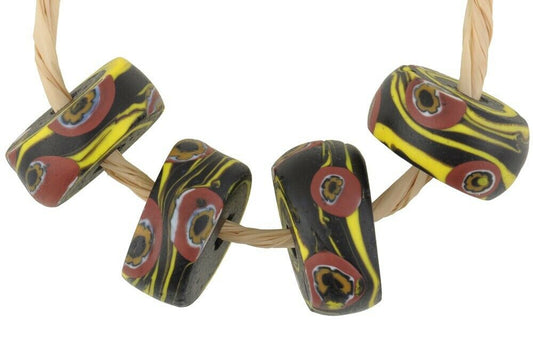 Antique African Trade Beads - Large Venetian Millefiori Mosaic Beads - alternate view