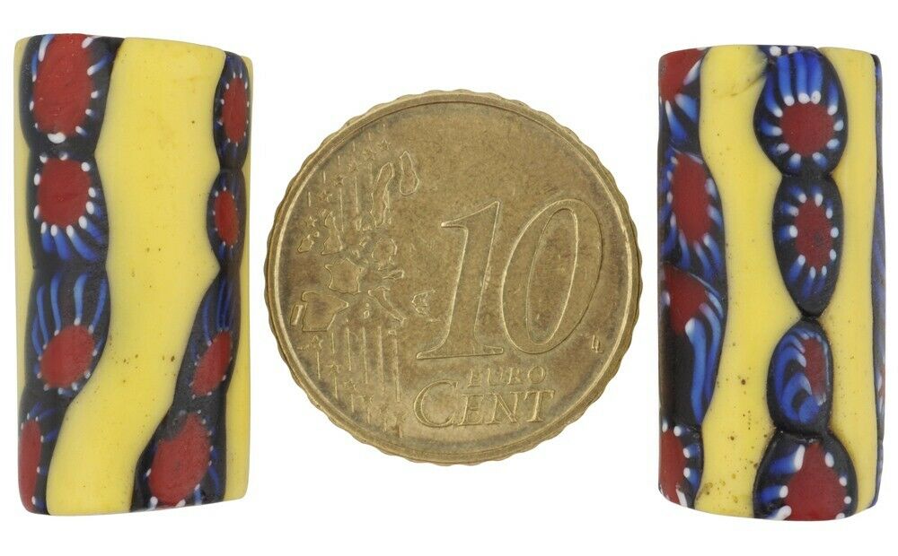 Antique African Trade Beads Old Millefiori Venetian Glass Murano Mosaic Rare - product focus