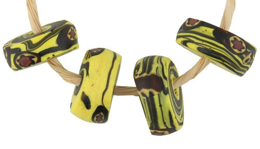 Rare Antique African Trade Millefiori Beads - Large Venetian Mosaic - alternate view