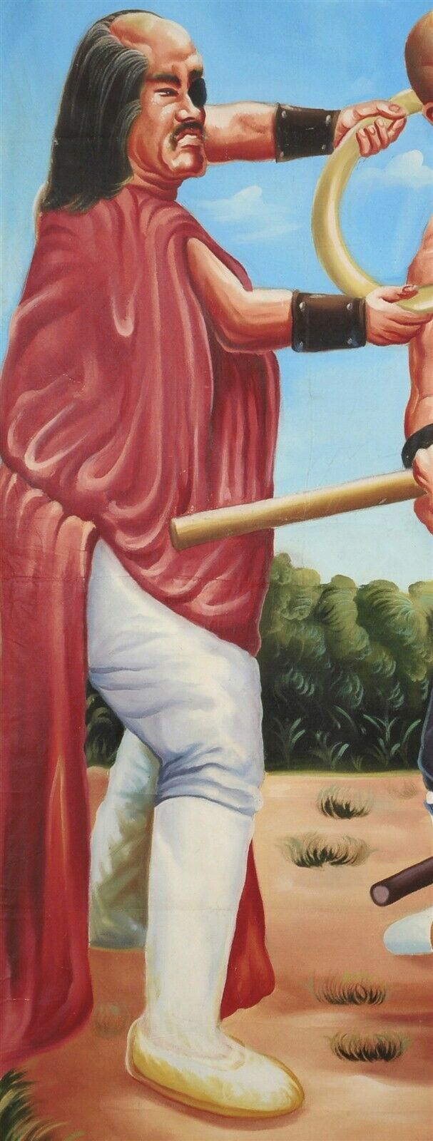 Shaolin Vs Lama Original Hand-Painted Movie Poster In Ghana - zoomed-in detail