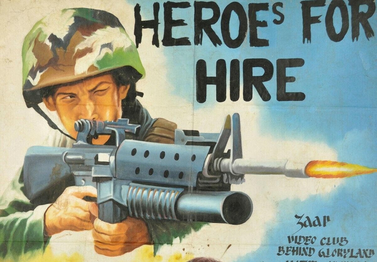 Heroes For Hire: Exquisite Ghanaian Action/War Movie Poster - alternate view