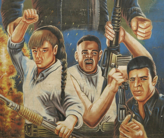 Triple Impact Action - Original Ghanaian Hand-Painted Movie Poster - alternate view