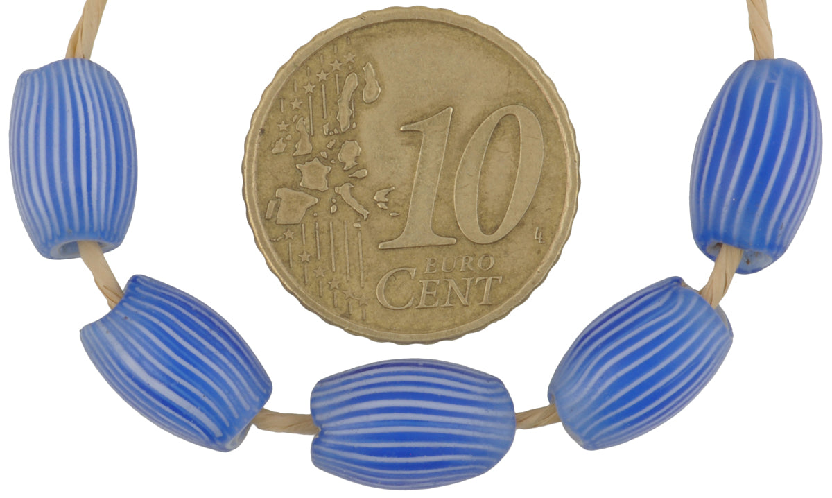 6-Layer Oval Venetian Chevron Beads - Antique Onion Skin Trade Beads - alternate view