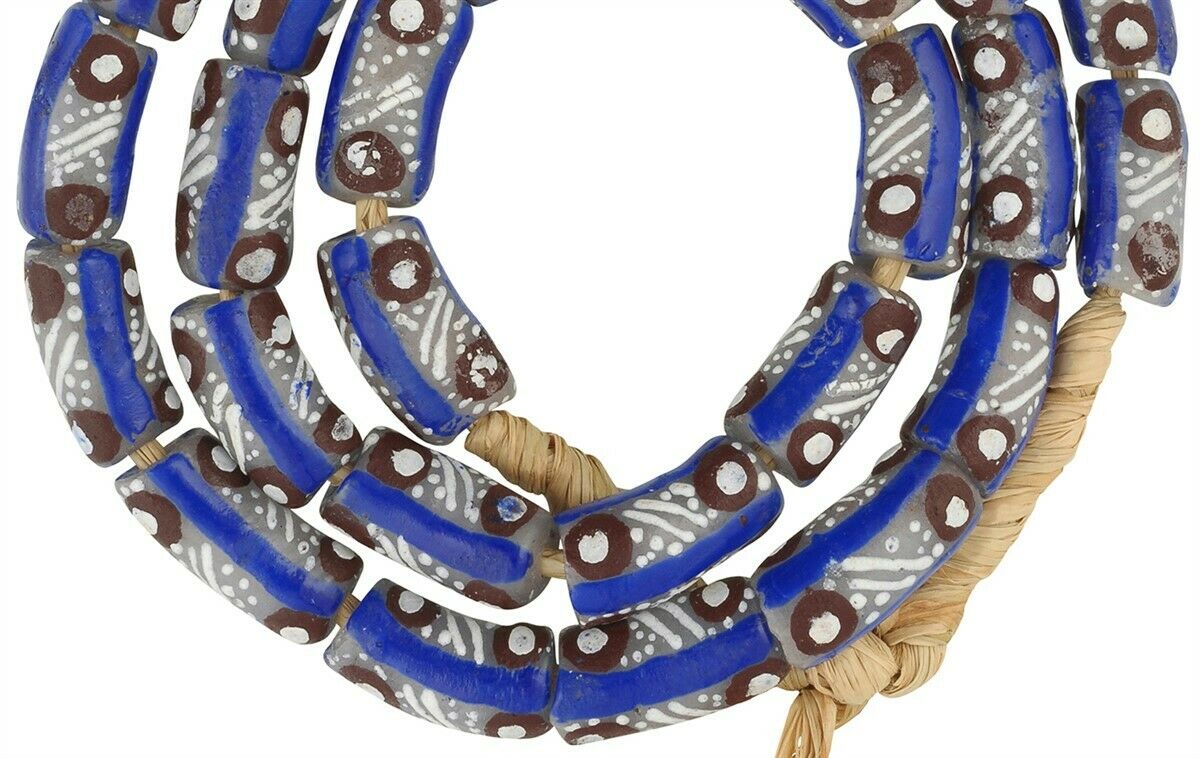 Fancy African Trade Beads - Recycled Ghana Glass Beads - close-up