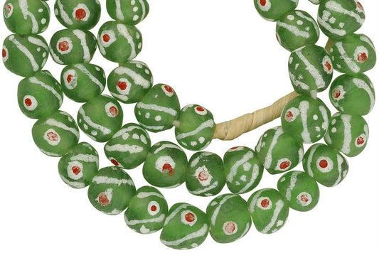 Authentic African Trade Beads: Fancy Translucent Powder Glass Beads - alternate view