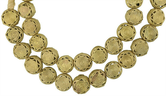 New Tabular African Brass Beads - Handcrafted In Ghana - alternate view