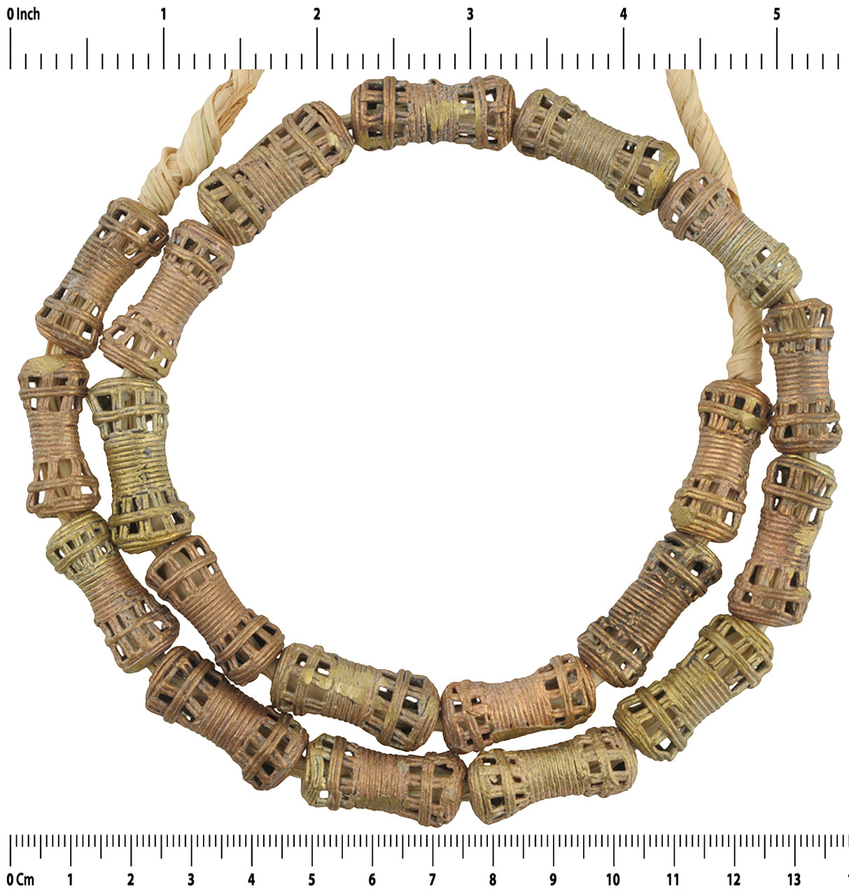 Authentic Ashanti Handmade Brass Beads - Ancient Craftsmanship - close-up