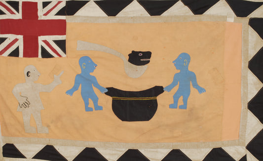 Vintage Ghana Asafo Frankaa Flag 60″×39½″ – Cape Coast Festival