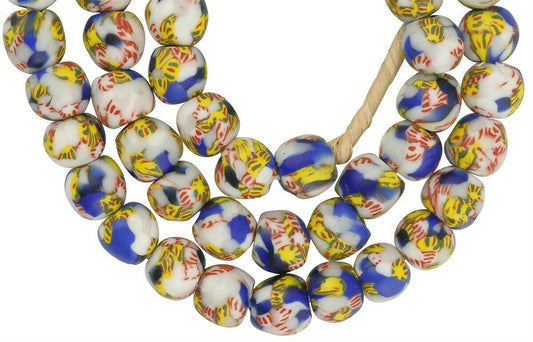 Beautiful African Trade Beads - Fused Ghana Glass Beads, 12-13Mm - alternate view