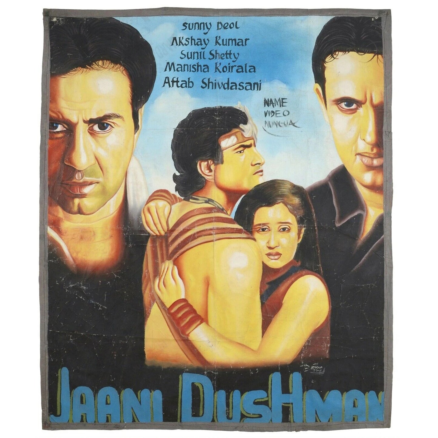 Jaani Dushman - Authentic Action-Themed Ghana Hand Painted Movie Poster