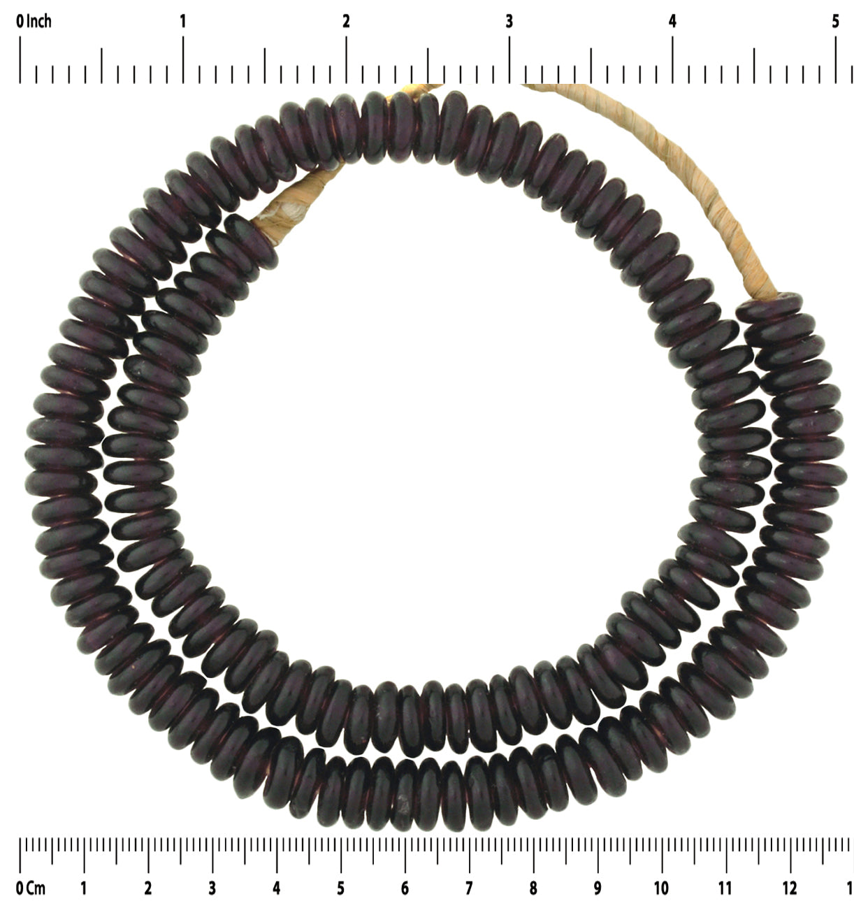 Authentic African Trade Beads: 21" Recycled Glass Beads From Ghana - close-up