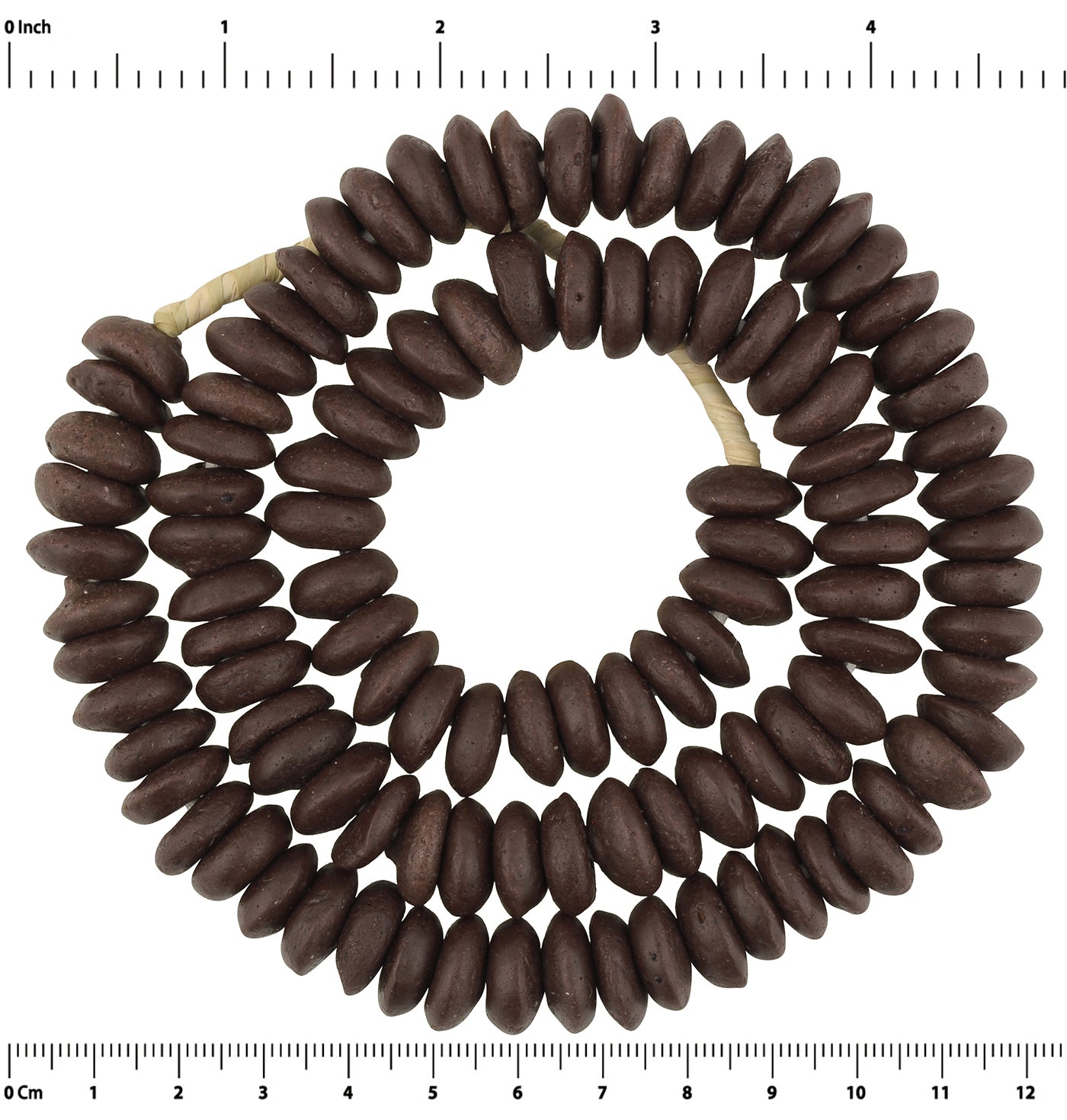 Authentic Krobo Recycled Glass Beads - 13-14Mm African Trade Beads - zoomed-in detail