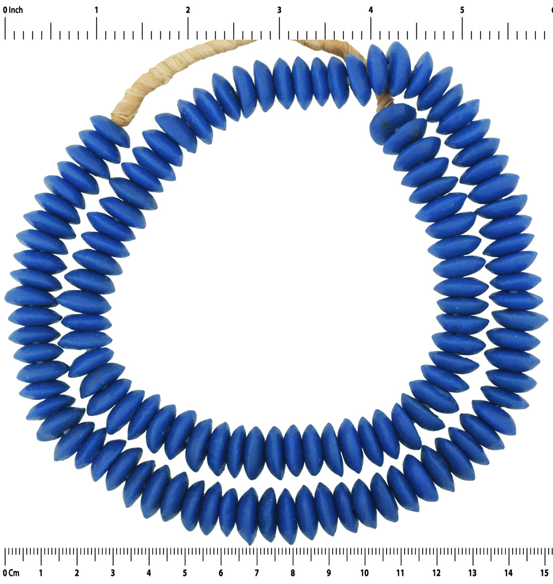 Authentic African Krobo Glass Beads - 23.5" Strand, 13-14Mm - close-up