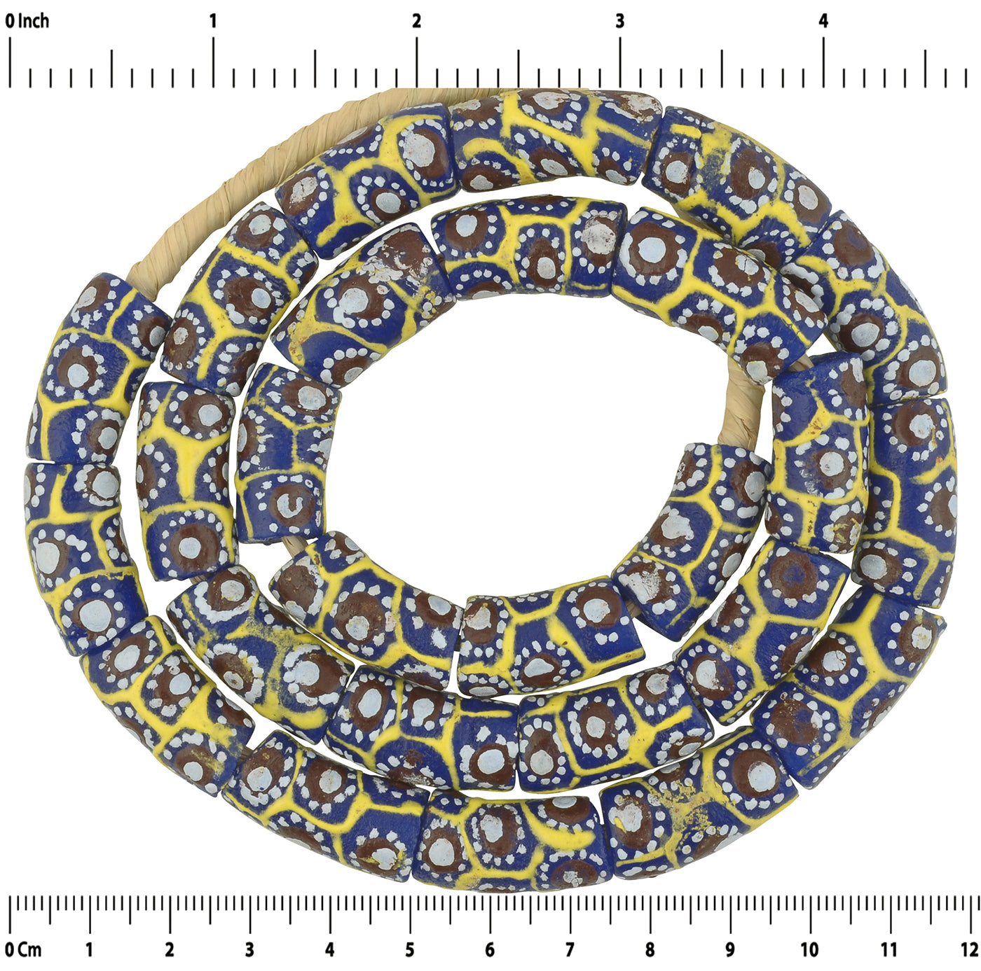 Exquisite African Trade Beads - Ghana Fancy Powder Glass Beads - zoomed-in detail