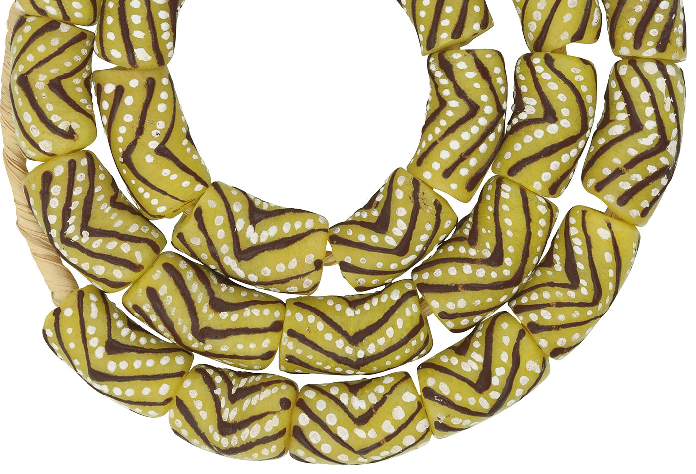 Beautiful African Trade Beads - Fancy Powder Glass Beads, Ghana - close-up
