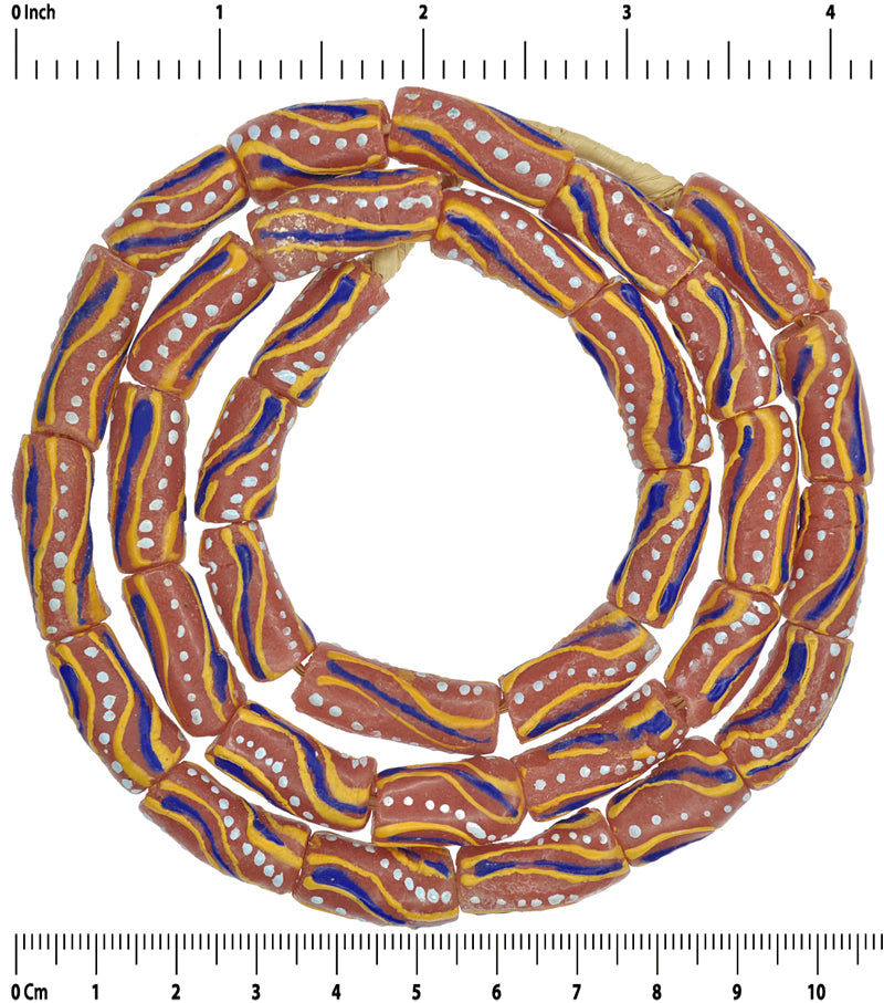 Handmade Ghana Krobo Glass Beads - 26" Strand, 9Mm Diameter - close-up