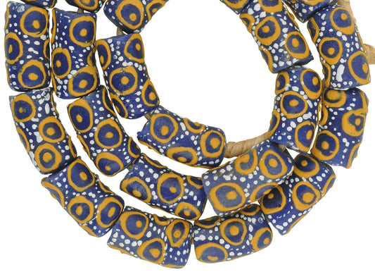 Handmade African Trade Beads - Fancy Powder Glass Beads From Ghana - alternate view