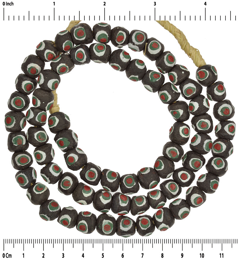 Authentic 11Mm Ghana Krobo Recycled Glass Beads - 26" Strand - close-up