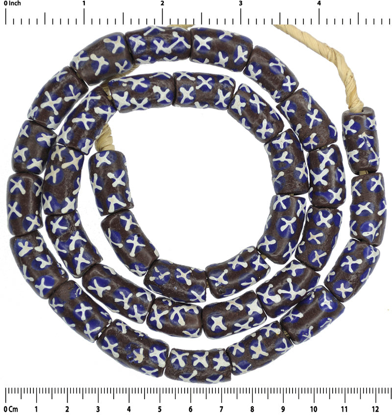 Fancy Ghanaian Powder Glass Beads - African Trade Beads - close-up