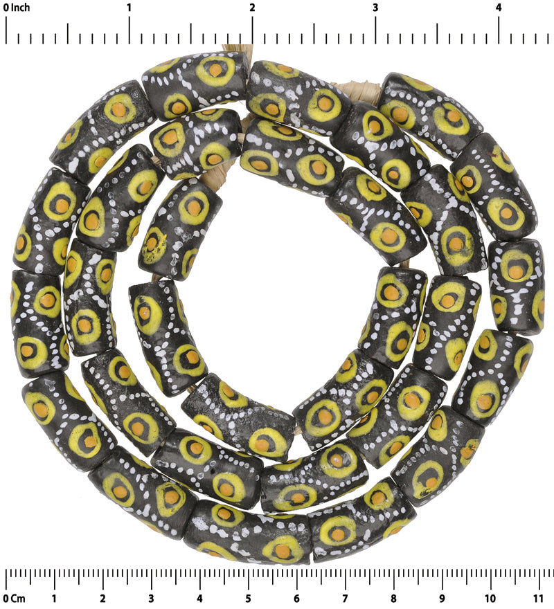 Exquisite Ghana Fancy Powder Glass Beads - African Trade Beads - close-up