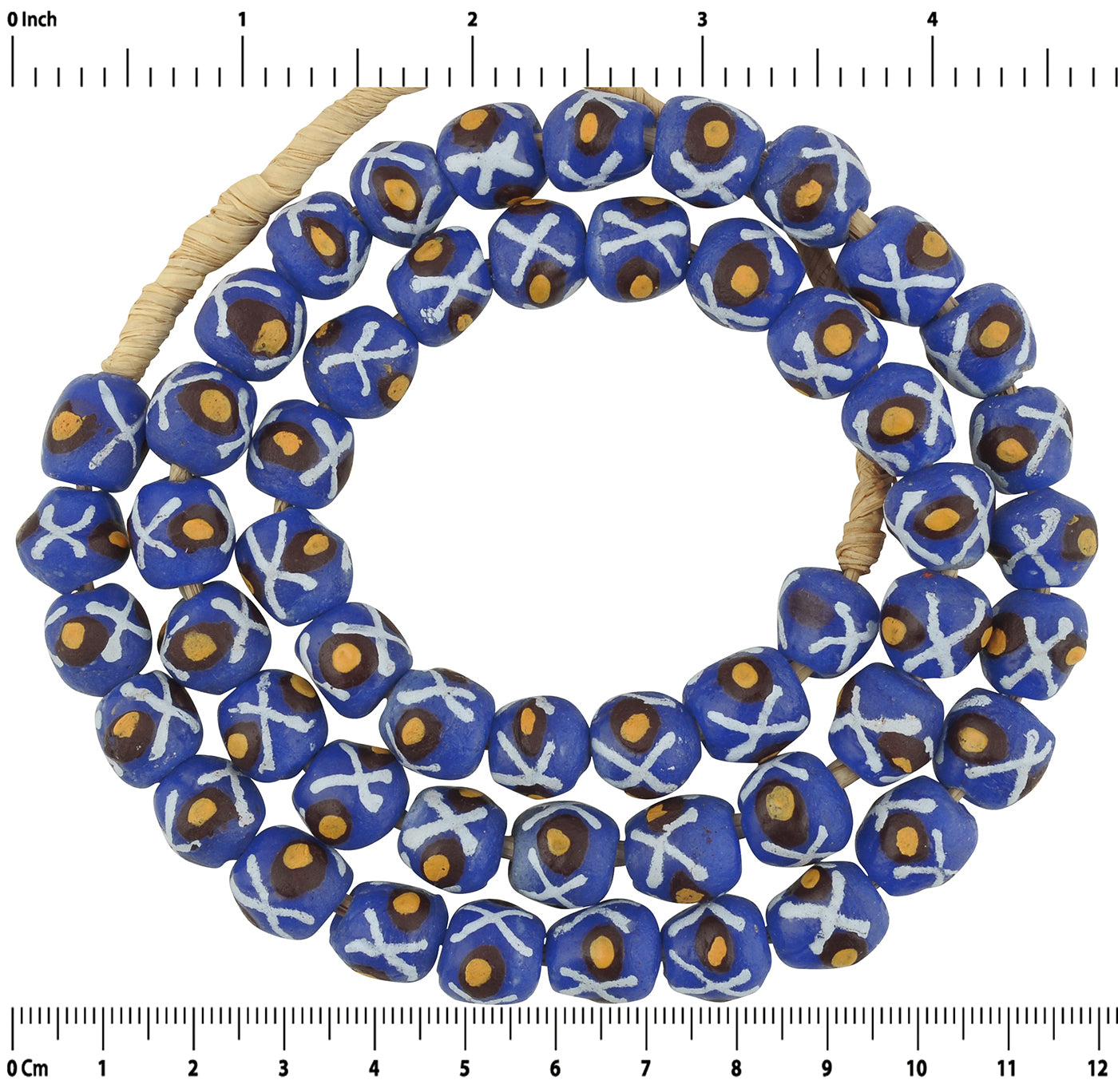 Fancy African Trade Beads - 12Mm Recycled Glass Beads From Ghana - zoomed-in detail