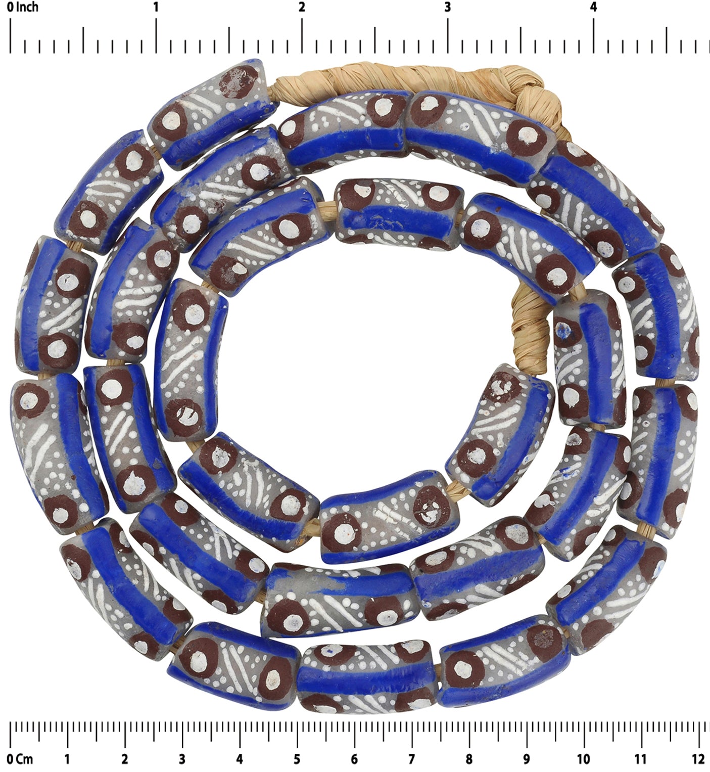 Fancy African Trade Beads - Recycled Ghana Glass Beads - zoomed-in detail