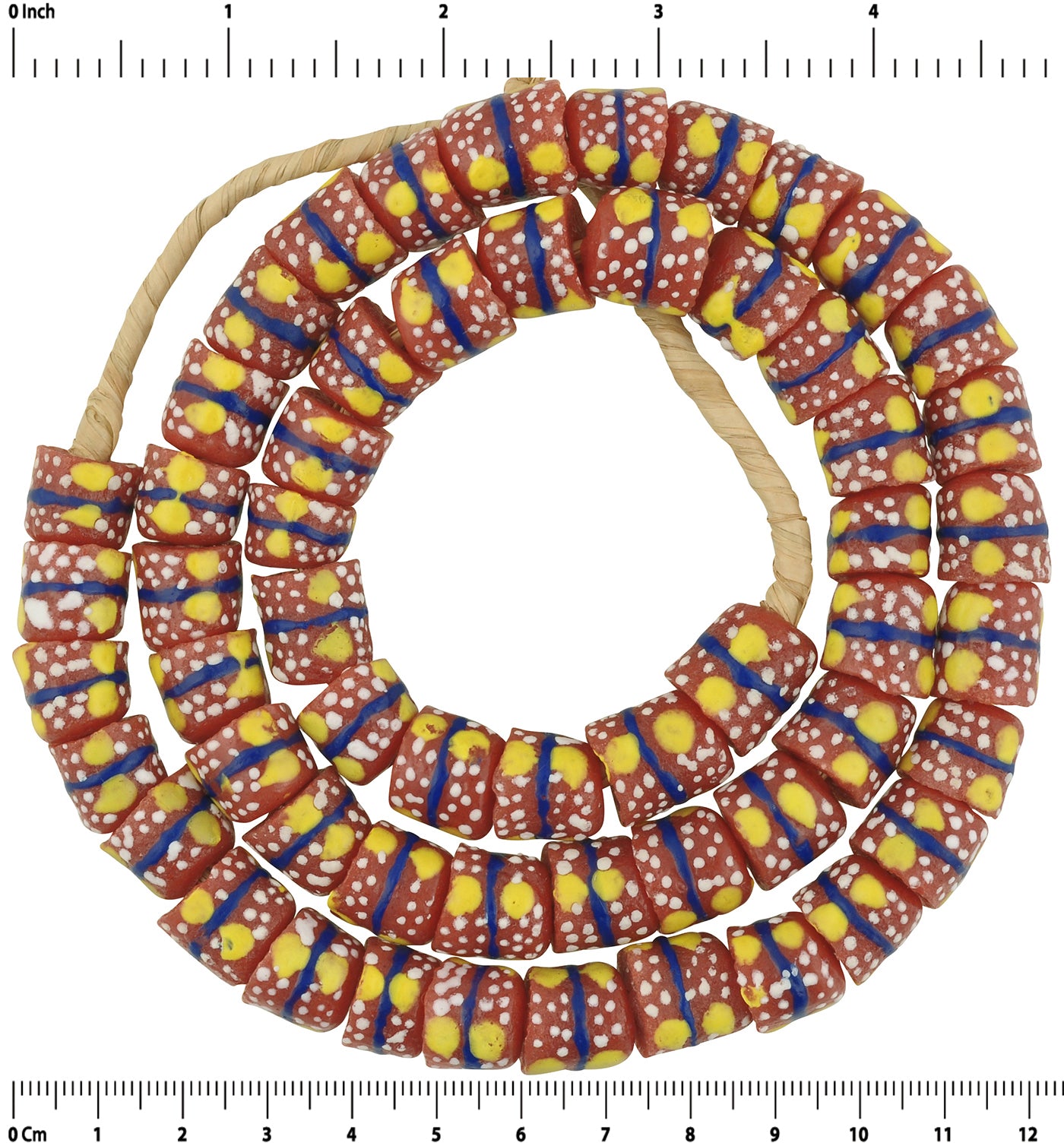 Fancy Powder Glass Beads - African Trade Beads From Ghana - zoomed-in detail
