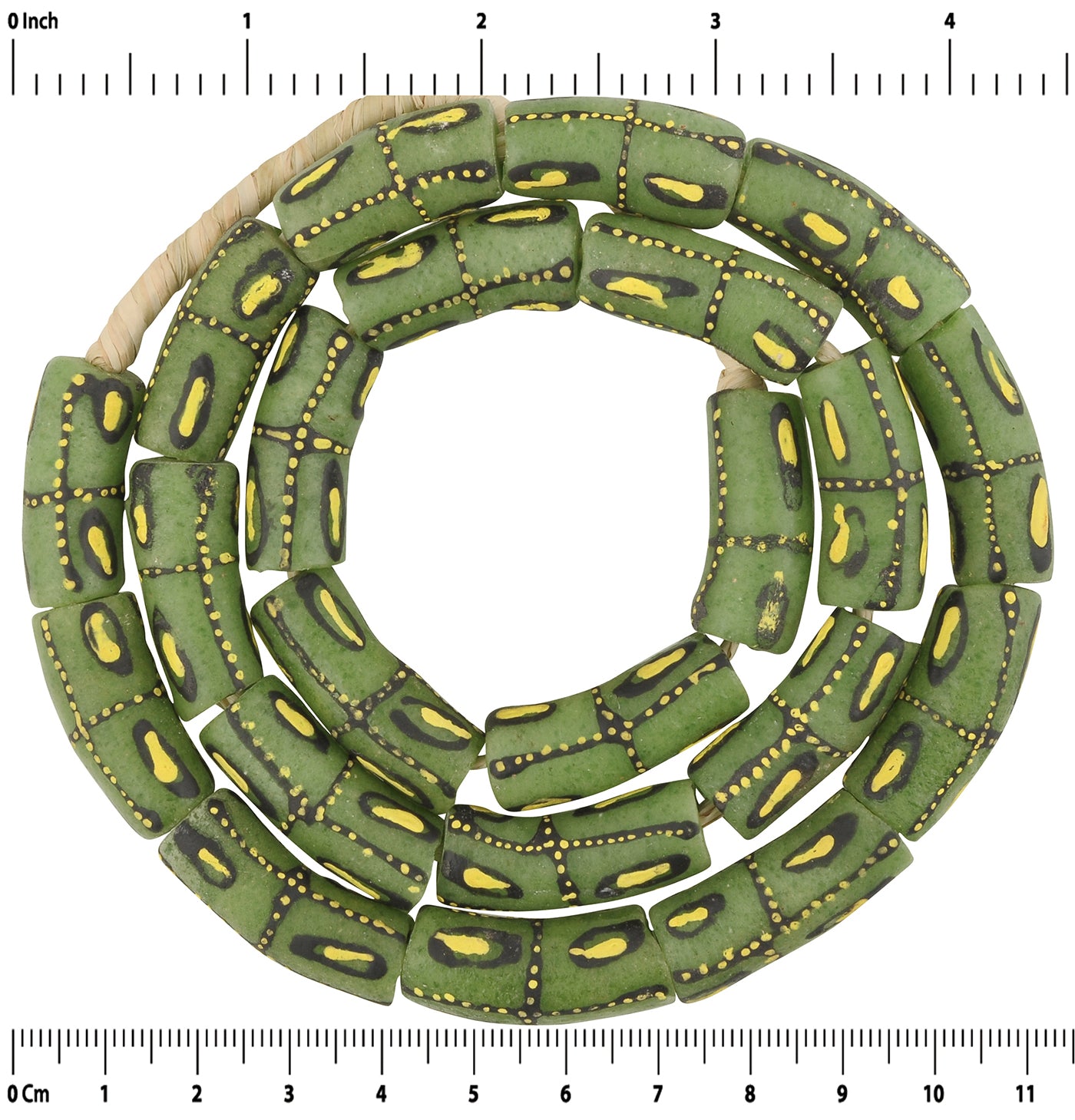 Krobo Beads Recycled Powder Glass Handmade Ghana Jewelry African - zoomed-in detail