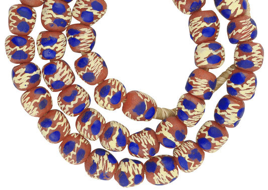 Authentic Ghana Fancy Powder Glass Beads - 11-12Mm, 24" Strand - alternate view