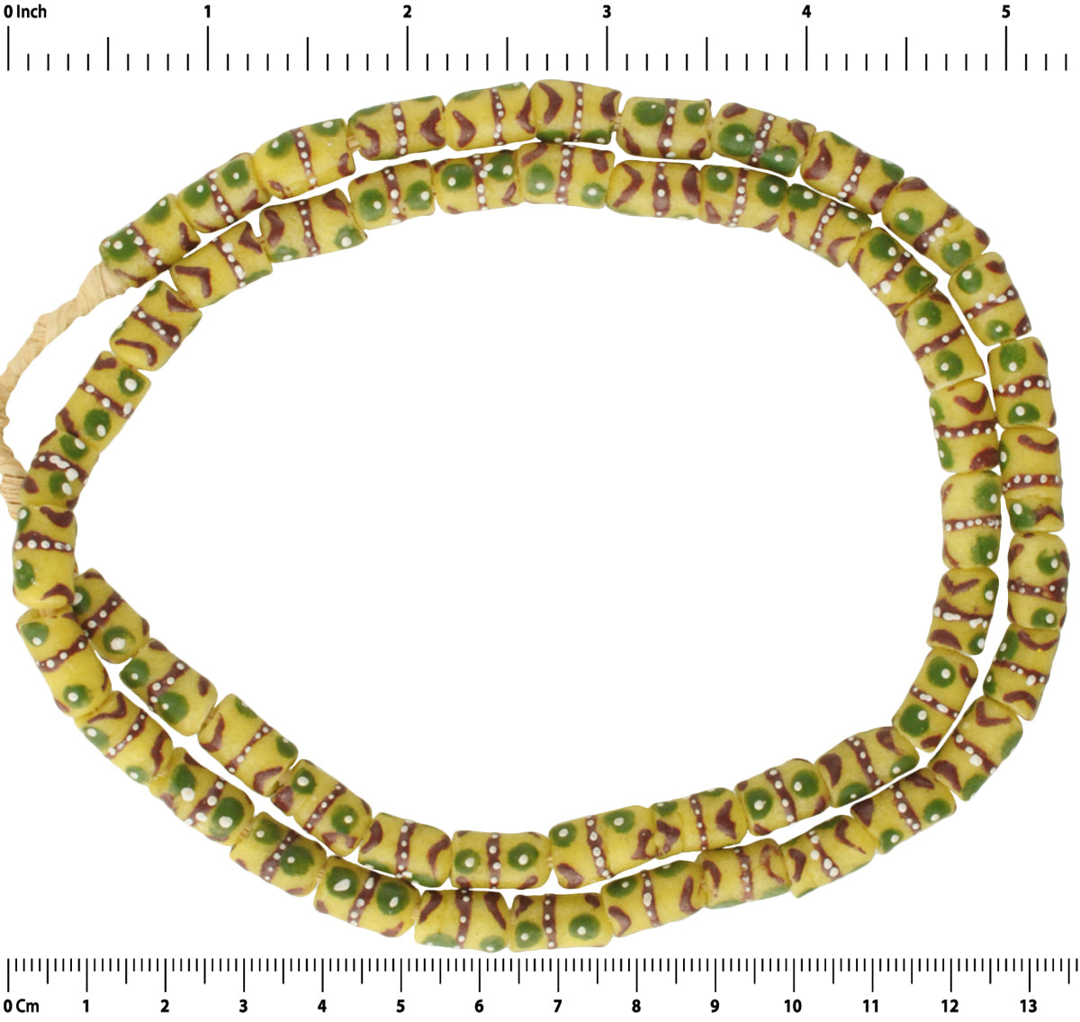 Beautiful African Trade Beads - Fancy Krobo Recycled Glass Beads - close-up