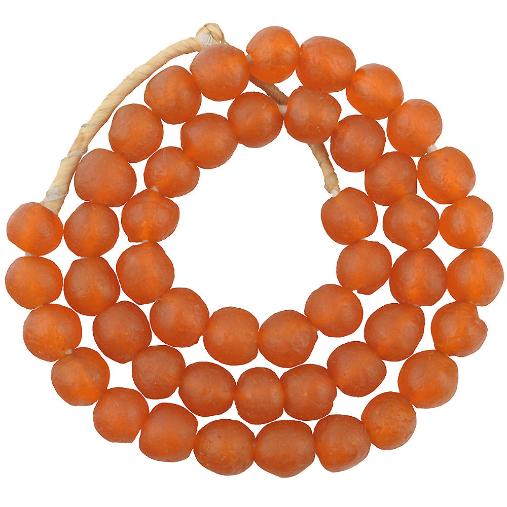 Handmade 11-12Mm Krobo Glass Beads - Translucent African Trade Beads