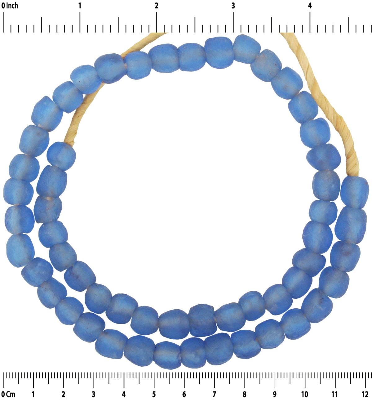 Translucent Recycled Bottles Glass African Trade Beads - Ghana Art - close-up