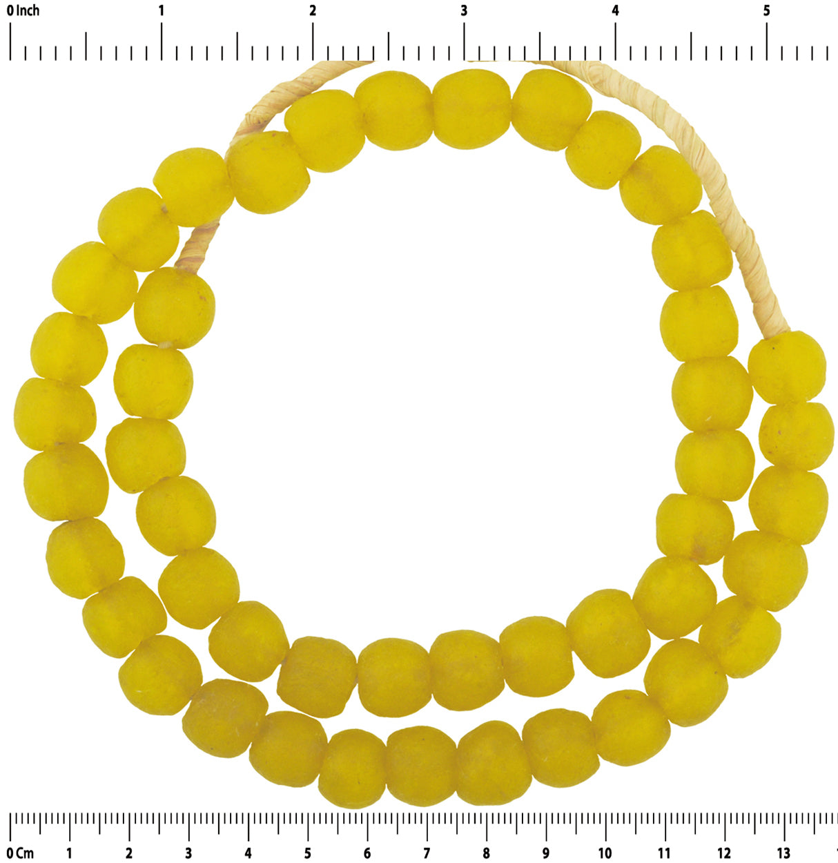 Translucent Powder Glass Krobo Beads - African Trade Beads - close-up